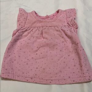 “Bundle 10/$13” Wonder Nation0-3M baby girl short sleeve Pink Starry Kids Top